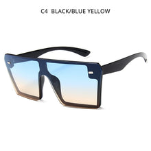 Load image into Gallery viewer, HOOBAN Oversized Square Sunglasses Women Men  Big One Piece Lens Shades Flat Top Black Glasses For Ladies UV400