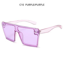 Load image into Gallery viewer, HOOBAN Oversized Square Sunglasses Women Men  Big One Piece Lens Shades Flat Top Black Glasses For Ladies UV400