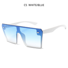 Load image into Gallery viewer, HOOBAN Oversized Square Sunglasses Women Men  Big One Piece Lens Shades Flat Top Black Glasses For Ladies UV400