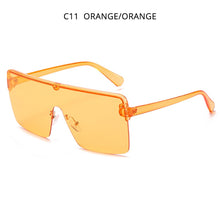 Load image into Gallery viewer, HOOBAN Oversized Square Sunglasses Women Vintage Flat Top Sun Glasses Female  Big Frame Eyewear Shade