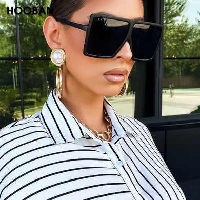 HOOBAN Oversized Women Sunglasses Brand Designer Square Ladies Sun Glasses Big Shades Eyewear UV400