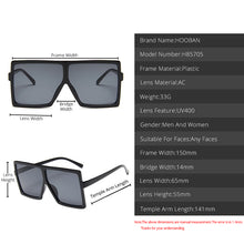 Load image into Gallery viewer, HOOBAN Oversized Women Sunglasses Brand Designer Square Ladies Sun Glasses Big Shades Eyewear UV400