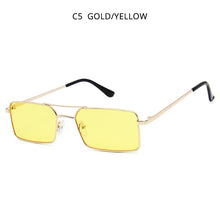 Load image into Gallery viewer, HOOBAN Rectangle Men Women Sunglasses Classic Square Metal Ladies Sun Glasses Retro Double Bridge Male Eyeglasses UV400