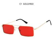 Load image into Gallery viewer, HOOBAN Rectangle Men Women Sunglasses Classic Square Metal Ladies Sun Glasses Retro Double Bridge Male Eyeglasses UV400