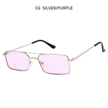 Load image into Gallery viewer, HOOBAN Rectangle Men Women Sunglasses Classic Square Metal Ladies Sun Glasses Retro Double Bridge Male Eyeglasses UV400