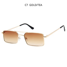 Load image into Gallery viewer, HOOBAN Rectangle Men Women Sunglasses Classic Square Metal Ladies Sun Glasses Retro Double Bridge Male Eyeglasses UV400
