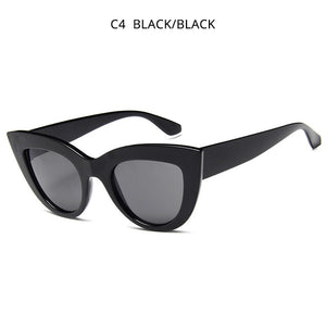 HOOBAN Retro Cat Eye Women Sunglasses Classic Black Ladies Sun Glasses Vintage Driving Female Eyeglasses UV400 Oculos