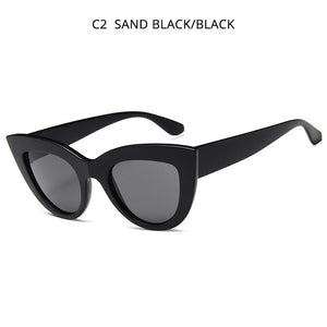 HOOBAN Retro Cat Eye Women Sunglasses Classic Black Ladies Sun Glasses Vintage Driving Female Eyeglasses UV400 Oculos