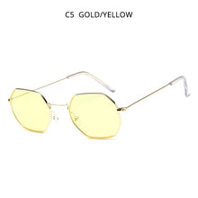 Carica l'immagine nel visualizzatore di Gallery, HOOBAN Retro Polygon Sunglasses Women Men Vintage Small Metal Sung Glasses Female Ocean Driving Eyeglasses