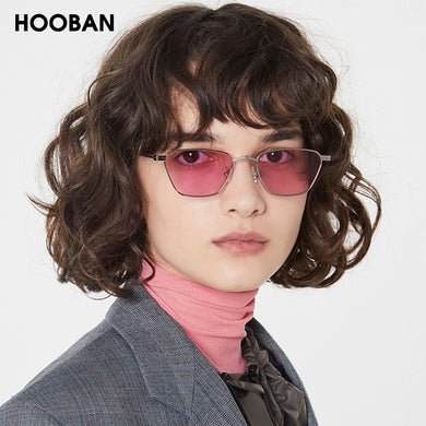 HOOBAN Retro Rhombus Sunglasses Women Men Stylish Rectangle Sunglass Female Male Vintage Brand Designer Outdoor Eyeglasses Shade