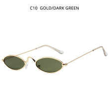 Load image into Gallery viewer, HOOBAN Retro Small Sunglasses Men Women Brand Oval Metal Sun Glasses For Male and Female Red Black Color Shades UV400