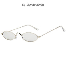 Load image into Gallery viewer, HOOBAN Retro Small Sunglasses Men Women Brand Oval Metal Sun Glasses For Male and Female Red Black Color Shades UV400