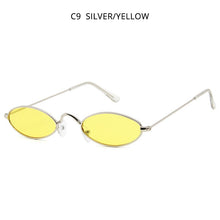 Load image into Gallery viewer, HOOBAN Retro Small Sunglasses Men Women Brand Oval Metal Sun Glasses For Male and Female Red Black Color Shades UV400
