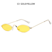 Load image into Gallery viewer, HOOBAN Retro Small Sunglasses Men Women Brand Oval Metal Sun Glasses For Male and Female Red Black Color Shades UV400