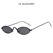 Load image into Gallery viewer, HOOBAN Retro Small Sunglasses Men Women Brand Oval Metal Sun Glasses For Male and Female Red Black Color Shades UV400