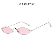 Load image into Gallery viewer, HOOBAN Retro Small Sunglasses Men Women Brand Oval Metal Sun Glasses For Male and Female Red Black Color Shades UV400