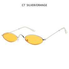 Load image into Gallery viewer, HOOBAN Retro Small Sunglasses Men Women Brand Oval Metal Sun Glasses For Male and Female Red Black Color Shades UV400