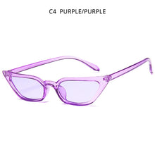 Load image into Gallery viewer, HOOBAN Sexy Cateye Sunglasses Women Cute Cat Eye Sun Glasses For Ladies Vintage Small Purple Eyeglasses UV400