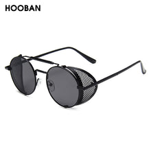Load image into Gallery viewer, HOOBAN Steampunk Round Sunglasses Men Women Retero Gothic Metal Male&#39;s Sun Glasses Brand Designer Eyeglasses Unisex