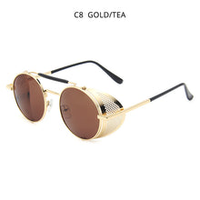 Load image into Gallery viewer, HOOBAN Steampunk Round Sunglasses Men Women Retero Gothic Metal Male&#39;s Sun Glasses Brand Designer Eyeglasses Unisex