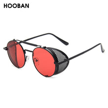 Load image into Gallery viewer, HOOBAN Steampunk Round Sunglasses Men Women Retero Gothic Metal Male&#39;s Sun Glasses Brand Designer Eyeglasses Unisex