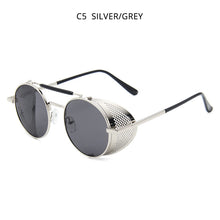 Load image into Gallery viewer, HOOBAN Steampunk Round Sunglasses Men Women Retero Gothic Metal Male&#39;s Sun Glasses Brand Designer Eyeglasses Unisex