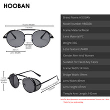 Load image into Gallery viewer, HOOBAN Steampunk Round Sunglasses Men Women Retero Gothic Metal Male&#39;s Sun Glasses Brand Designer Eyeglasses Unisex
