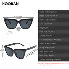 Load image into Gallery viewer, HOOBAN Stylish Cat Eye Women Sun Glasses Classic Big Frame Cateye Sunglasses For Ladies Vintage Leopard Eyeglasses UV400