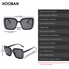 Load image into Gallery viewer, HOOBAN Stylish Oversized Sunglasses Women  Big Square Ladies Sunglass Vintage Driver Glasses UV400