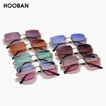 Load image into Gallery viewer, HOOBAN Stylish Rimless Sunglasses Women Vintage Square Gradient Ladies Sun Glasses Brand Designer  Eyeglasses Shade  UV400