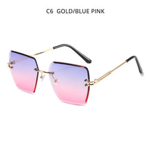 Load image into Gallery viewer, HOOBAN Stylish Rimless Sunglasses Women Vintage Square Gradient Ladies Sun Glasses Brand Designer  Eyeglasses Shade  UV400