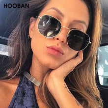 Load image into Gallery viewer, HOOBAN Vintage Metal Men Women Sunglasses Classic  Hexagon Male Sun Glasses Driving Eyewear Oculos De Sol UV400