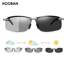 Carica l'immagine nel visualizzatore di Gallery, HOOBAN Vintage Pochromic Sunglasses Men  Rectangle Polarized Sun Glasses Male Driving Chameleon Eyewear Night Vision