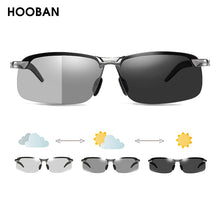 Load image into Gallery viewer, HOOBAN Vintage Photochromic Sunglasses Men Rectangle Polarized Sun Glasses Male Driving Chameleon Eyewear Night Vision