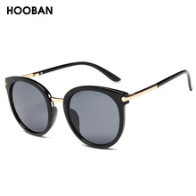 Load image into Gallery viewer, HOOBAN Vintage Round Women Sunglasses Big Black Sun Glasses For Female  Eyewear Shade UV400