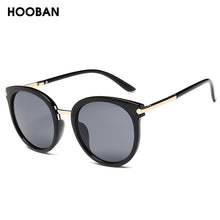 Load image into Gallery viewer, HOOBAN Vintage Round Women Sunglasses Big Black Sun Glasses For Female  Eyewear Shade UV400
