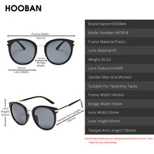 Load image into Gallery viewer, HOOBAN Vintage Round Women Sunglasses Big Black Sun Glasses For Female  Eyewear Shade UV400
