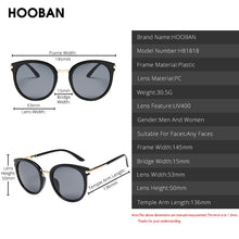 Load image into Gallery viewer, HOOBAN Vintage Round Women Sunglasses Big Black Sun Glasses For Female  Eyewear Shade UV400