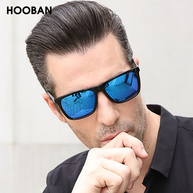 HOOBAN Vintage Square Women Men Sunglasses Classic Big Rectangle Sun Glasses Female Male  Mirror Eyewear Unisex Shade