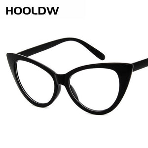 HOOLDW Cat Eye Glasses Frame Women Brand Designer Cat eye Optical Eyeglasses Ladies Retro Clear Eyewear