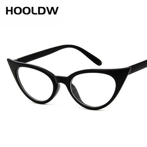 HOOLDW Cat Eye Glasses Frame Women Brand Designer Cat eye Optical Eyeglasses Ladies Retro Clear Eyewear