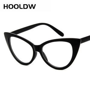 HOOLDW Cat Eye Glasses Frame Women Brand Designer Cat eye Optical Eyeglasses Ladies Retro Clear Eyewear