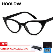 Load image into Gallery viewer, HOOLDW Vintage Cat Eye Glasses Frame Women Brand Designer Optical Eyeglasses Ladies  Retro Clear Frame Eyewear