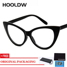 Load image into Gallery viewer, HOOLDW Vintage Cat Eye Glasses Frame Women Brand Designer Optical Eyeglasses Ladies  Retro Clear Frame Eyewear