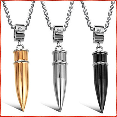 HOT Fashion Co Mens Necklace, Boyfriend Black Gold Titanium Pendant Necklaces, Long Neckless Men Jewelry