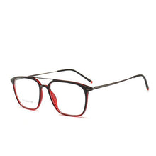Load image into Gallery viewer, HOTOCHKI Men and Women Square Flat Eyeglasses Lightweight Plastic Steel Spectacles Frames Double Beam Spring Spectacle Frame