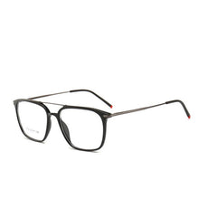 Load image into Gallery viewer, HOTOCHKI Men and Women Square Flat Eyeglasses Lightweight Plastic Steel Spectacles Frames Double Beam Spring Spectacle Frame