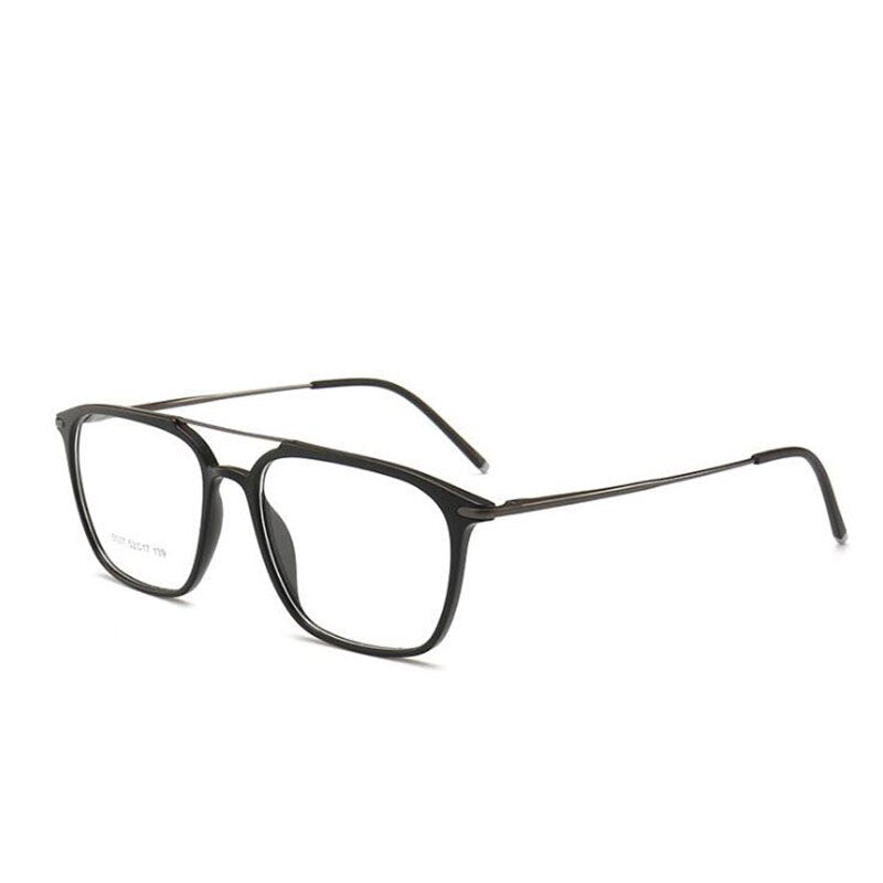 HOTOCHKI Men and Women Square Flat Eyeglasses Lightweight Plastic Steel Spectacles Frames Double Beam Spring Spectacle Frame