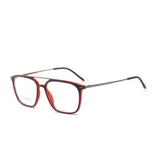 Load image into Gallery viewer, HOTOCHKI Men and Women Square Flat Eyeglasses Lightweight Plastic Steel Spectacles Frames Double Beam Spring Spectacle Frame