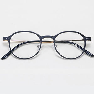 HOTOCHKI Men and Women Vintage Flat Eyeglasses Lightweight Plastic Steel Spectacles Frames Spring Spectacle Frame